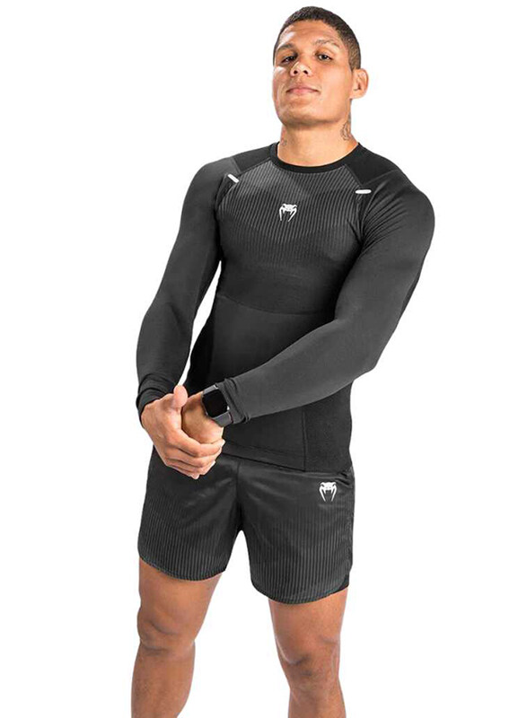 

Venum Biomecha Rash Guard Long Sleeves T-Shirt for Men, XXL, Black/Grey