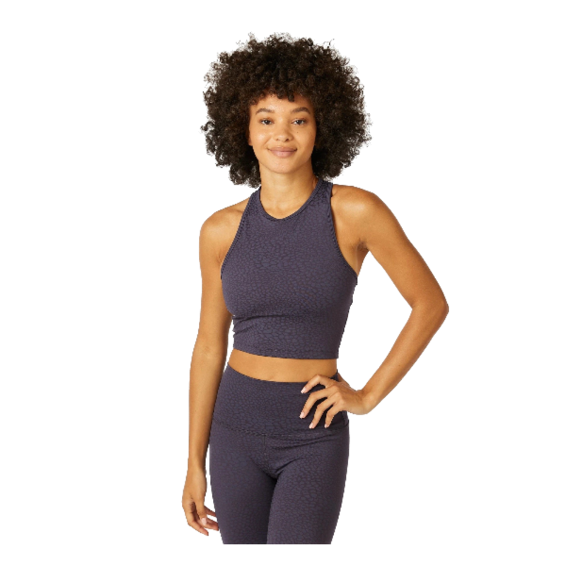 

Beyond Yoga FELINE JACQUARD STUDIO CROPPED TANK SHADOW GRAY XSMALL
