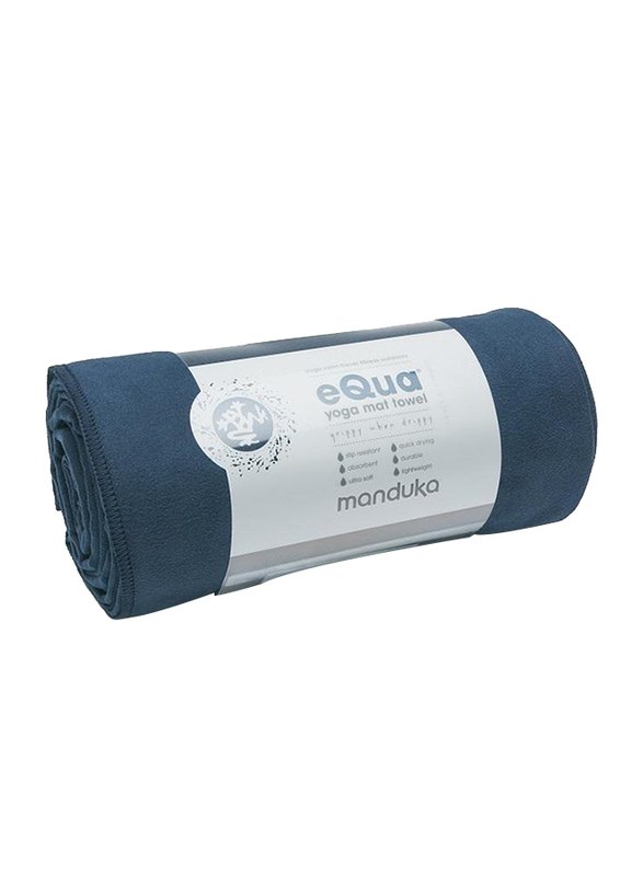 Manduka Equa Yoga Mat Towel, Standard, 72-inch, Midnight