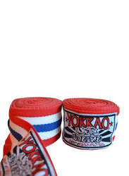 Yokkao 2-Piece Elastic Cotton Muay Thai Hand Wraps, Thai Flag