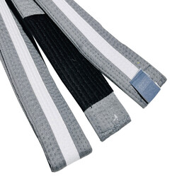 NO LABEL BJJ BELT GREY-WHT M1