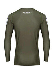 Tatami Katakana Rash Guard Long Sleeve T-shirt for Men, L, Khaki