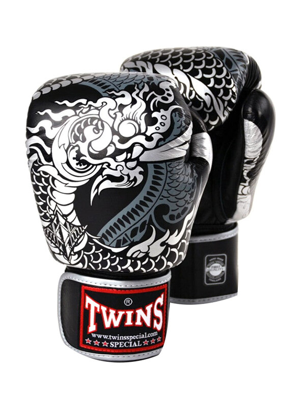 

Twins Special 14-oz FBGVL3 Fancy Boxing Gloves, Silver/Black