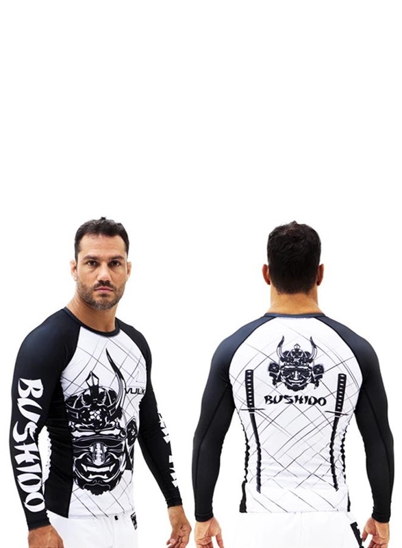 Vulkan Bushido Rash Guard T-Shirt for Men, L, Black/White