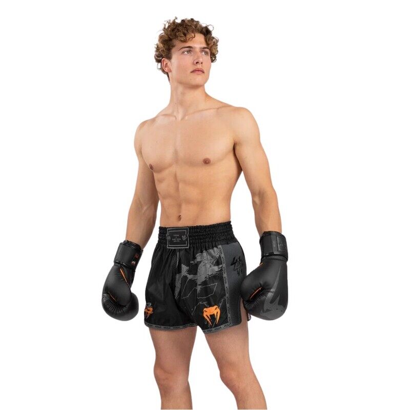 Venum S47 Muay Thai Short Black/Orange Small