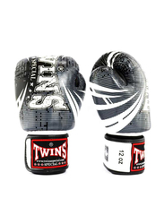 Twins Special 10oz Fbglv3-tw5 Fancy Boxing Gloves, White/Black