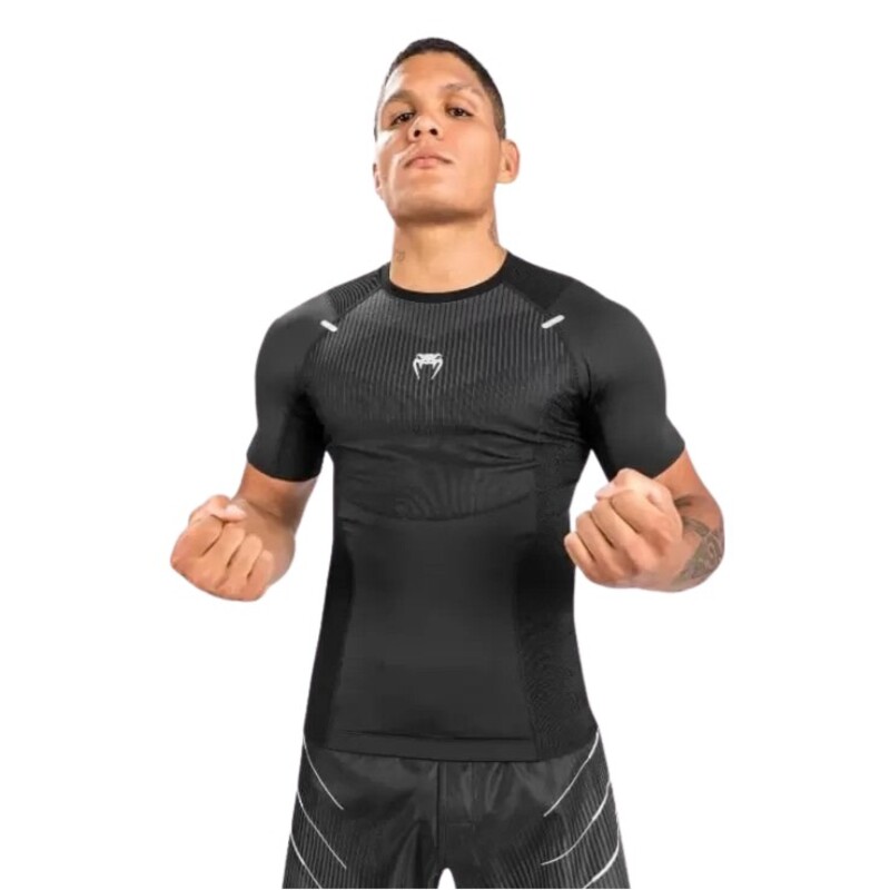 Venum Biomecha Rashguard Short Sleeves Black/Grey Medium