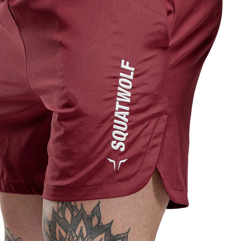 Squatwolf Warrior Sports Shorts for Men, Large, Maroon