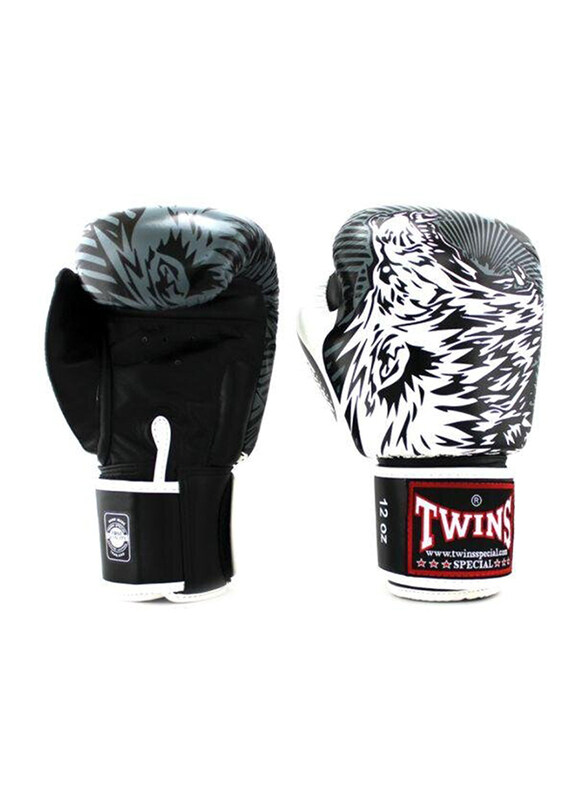 

Twins Special 14oz FBGV-L3 Lion Printed Fancy Boxing Gloves, White