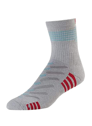 Base Race Sport Crew Socks, Large, Grey