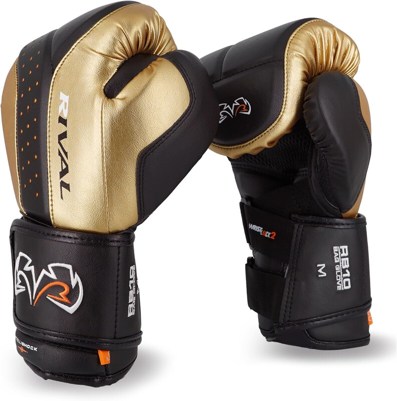 Rival Rb10 Intelli- Shock Bag Gloves Black-Gold Medium