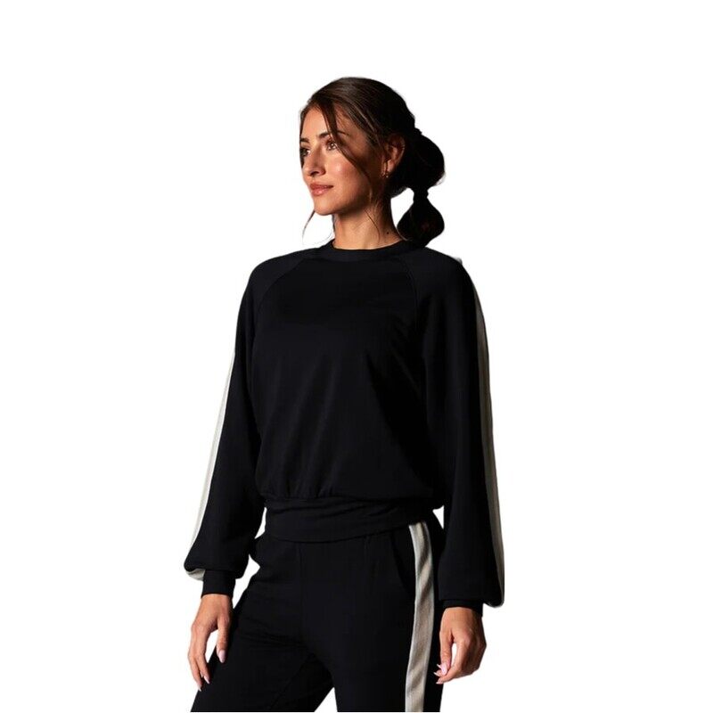 

Tavi Active EASE CREW STRIPE SWEATSHIRT EBONY COCONUT LARGE