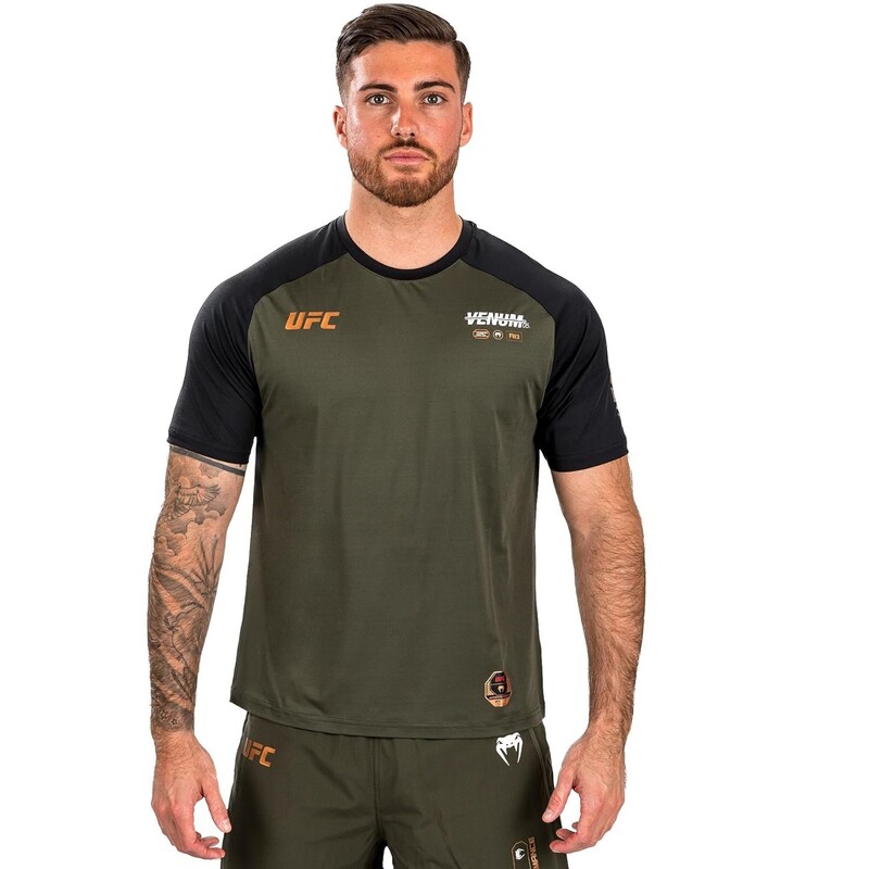 Ufc Adrenaline By Venum Fight Week Men's Dry- Tech T-Shirt Khaki/Bronze Xxlarge