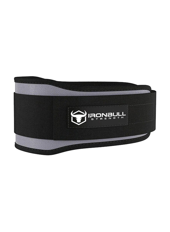 IronBull Strength Nylon Weightlifting Belt, Large, Grey/Black