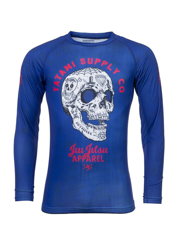 

Tatami Sugar Skull Rash Guard T-shirt for Men, Large, Blue
