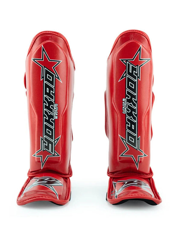 Yokkao Large Combat Sports Shin Guards, Red