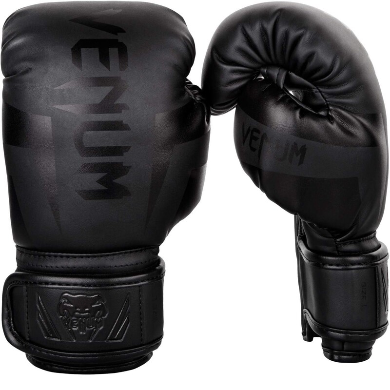 Venum Elite Boxing Gloves Kids Matte Black Medium