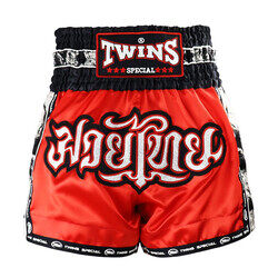 TBS SKULL THAI BOXING SHORTS RED LARGE