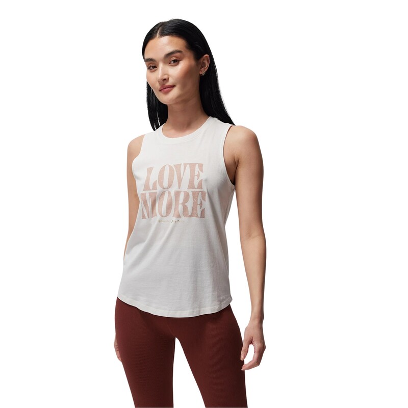 Spiritual Gangster Love More Muscle Tank White Sand Small