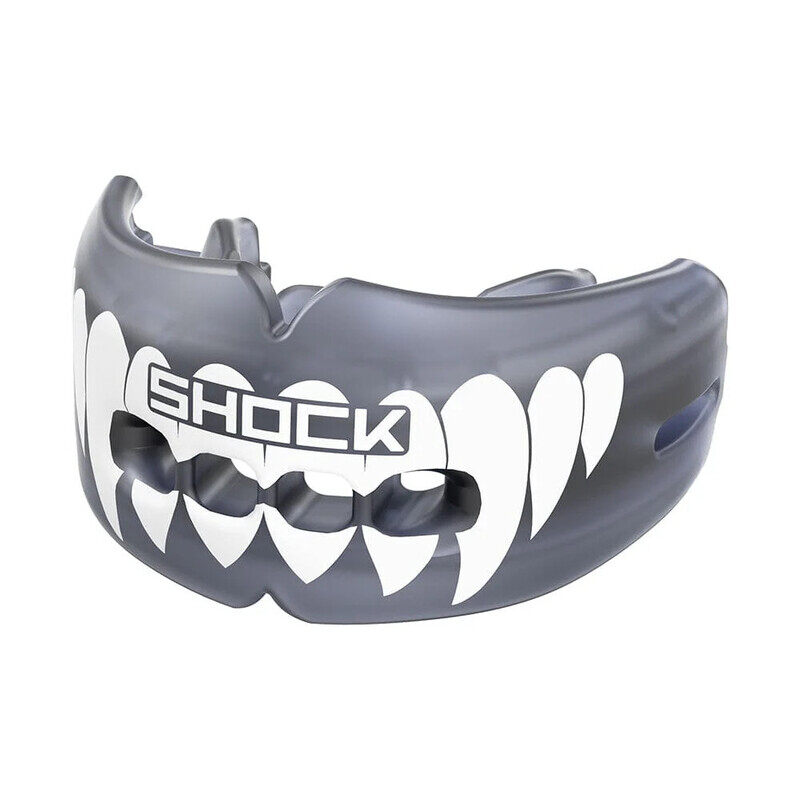 

Shock Doctor SD DOUBLE BRACES STRAPLESS MOUTHGUARD TRANS BLACK/WHITE FANG ADULT