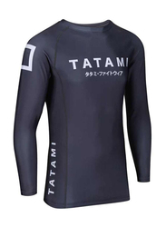 Tatami Katakana Rash Guard Long Sleeve T-shirt for Men, L, Grey