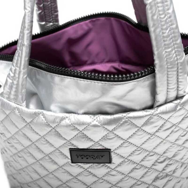 Vooray Naomi Tote Bag Quilted Silver Standard