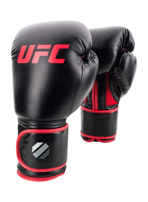 UFC 16-oz Combat Sports Muay Thai-Style Training Gloves, Black/Red