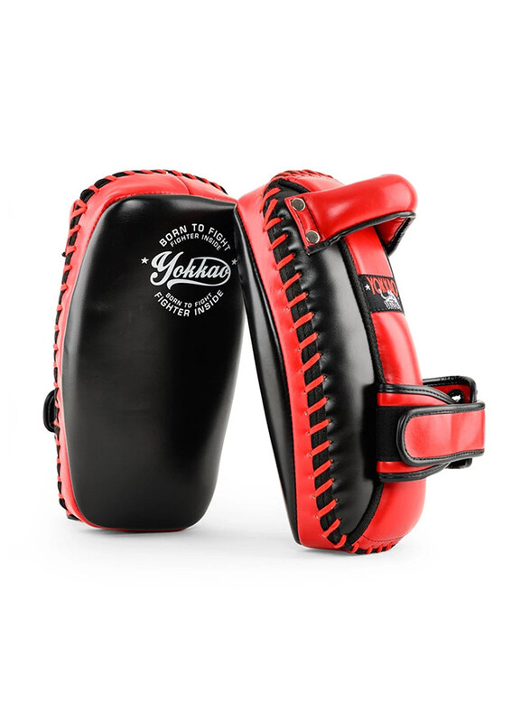 Yokkao Standard Combat Sports Thai-Style Training Kicking Pads, Red-Black