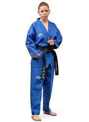 Daedo Size 4 WTF Seoul Style Dobok with Black Collar, Blue