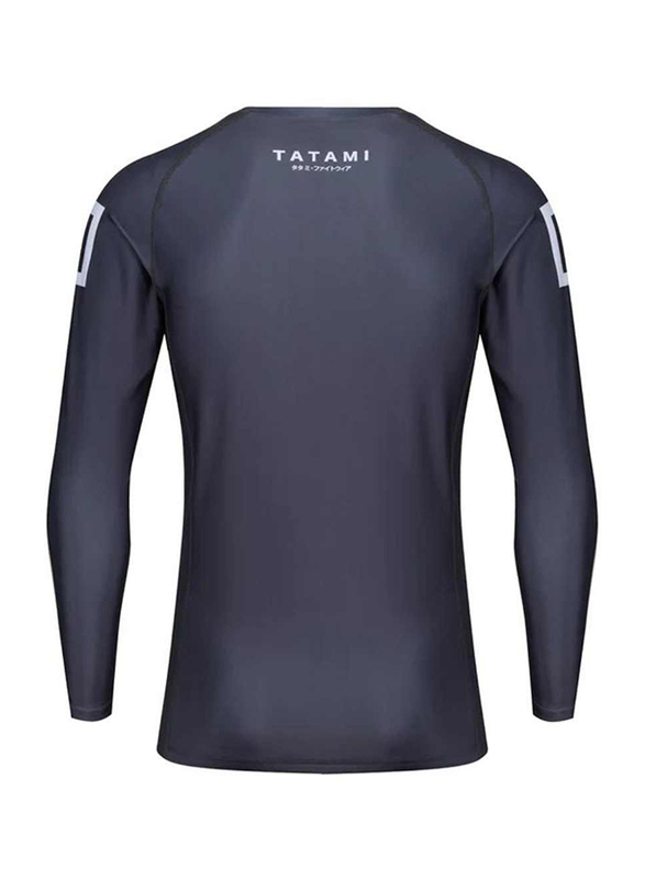 Tatami Katakana Rash Guard Long Sleeve T-shirt for Men, L, Grey