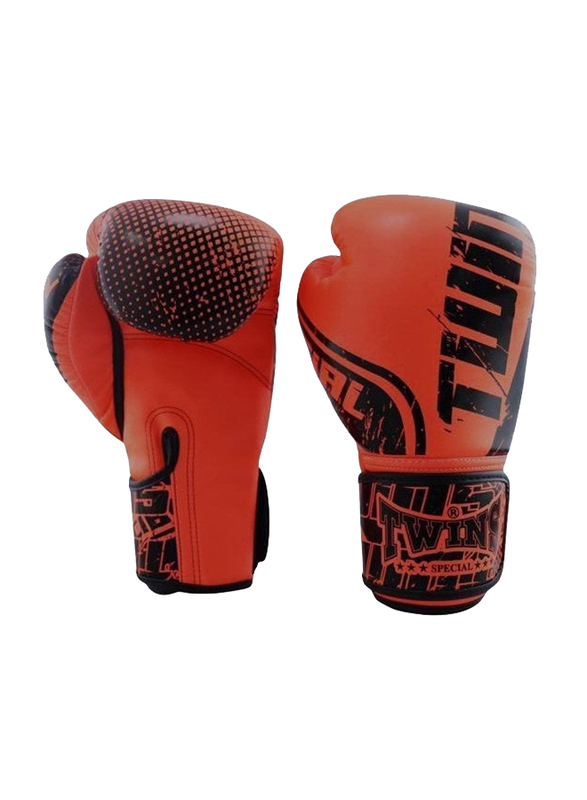 Twins 16-oz Fancy Boxing Gloves, FBGVS12, Black/Red