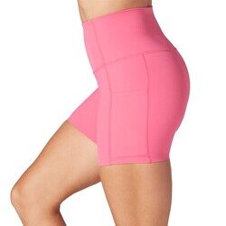 STASH & DASH BIKER SHORT 6" HOT PINK LARGE