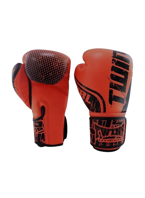 Twins 8-oz Fancy Boxing Gloves, FBGVS12, Black/Red