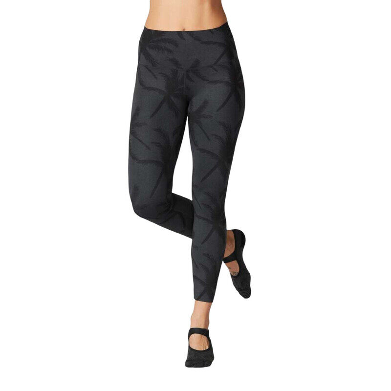 Tavi High Waisted 7/8 Tight Charcoal Palm Small