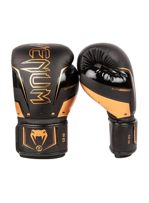 

Venum 14 OZ Elite Evo 2.0 Boxing Training Gloves, Black/Bronze