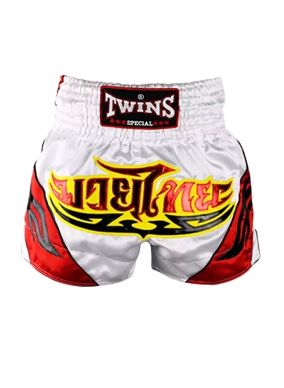 

Twins Special T158 Thai Boxing Shorts, Extra Large, Red/White