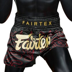 BS1920 MUAY THAI SHORTS LAVA BLACK SMALL