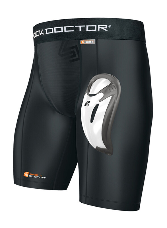 

Shock Doctor Bio-Flex Cup Compression Sports Shorts for Boys, Medium, Black