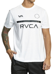 RCVA Mid Bar Shorts Sleeve Tee for Men, Large, White