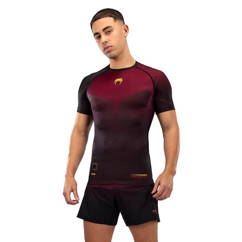

VENUM TACTICAL XT RASHGUARDS SHORT SLEEVES BLACK/BURGUNDY/GOLD MEDIUM