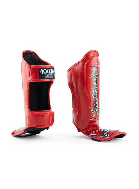 Yokkao Large Combat Sports Shin Guards, Red