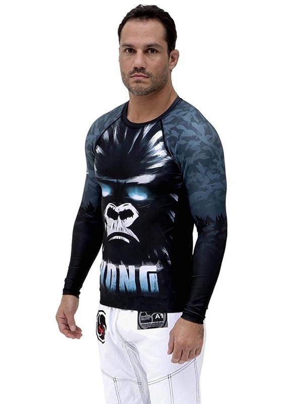 Vulkan Kong Rash Guard T-Shirt for Men, S, Black