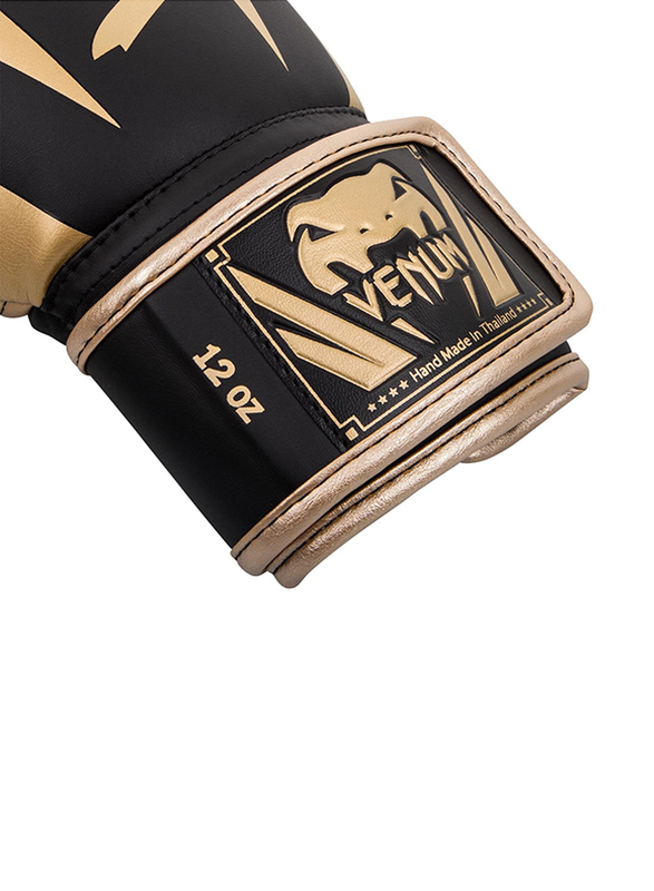 Venum 16 OZ Elite Boxing Training Gloves, Black Gold