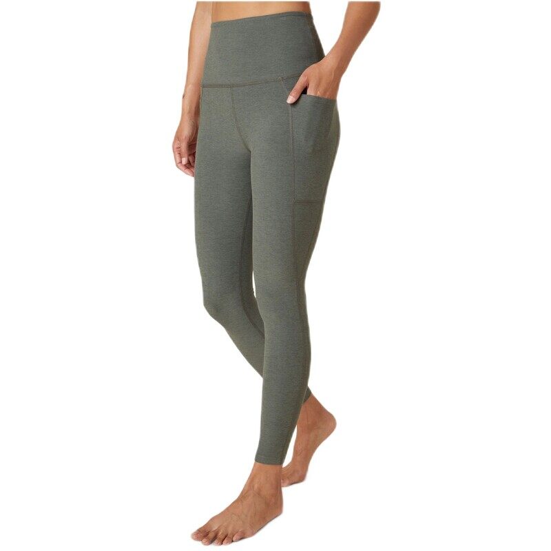 

Beyond Yoga Spacedye Out Of Pocket High Waisted Midi Legging Pewter Heather Medium