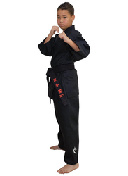 Tatsu Dragon 5/180 Karate Uniform with Gold Dragon Print, Black