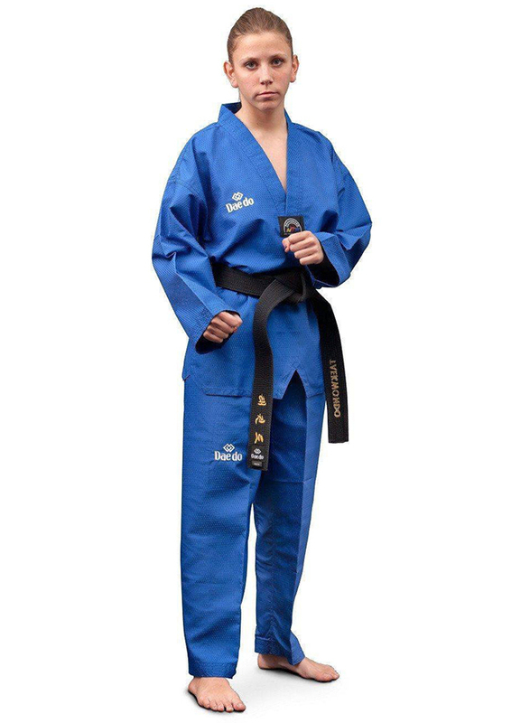 Daedo Size 2 WTF Seoul Style Dobok with Black Collar, Blue