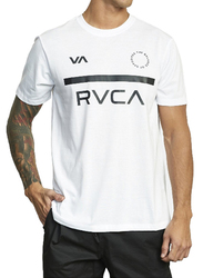 RCVA Mid Bar Shorts Sleeve Tee for Men, Large, White