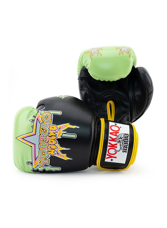

Yokkao 16-oz Combat Sports Muay Thai Boxing Gloves, Black-Green