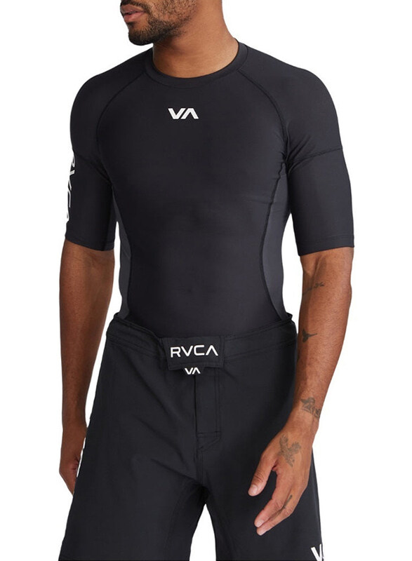 

Rvca RCVA Shorts Sleeve Compression Top for Men, Small, Black