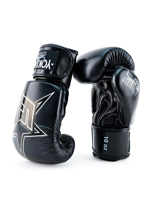 Yokkao 10-oz Combat Sports Muay Thai Boxing Gloves, Black